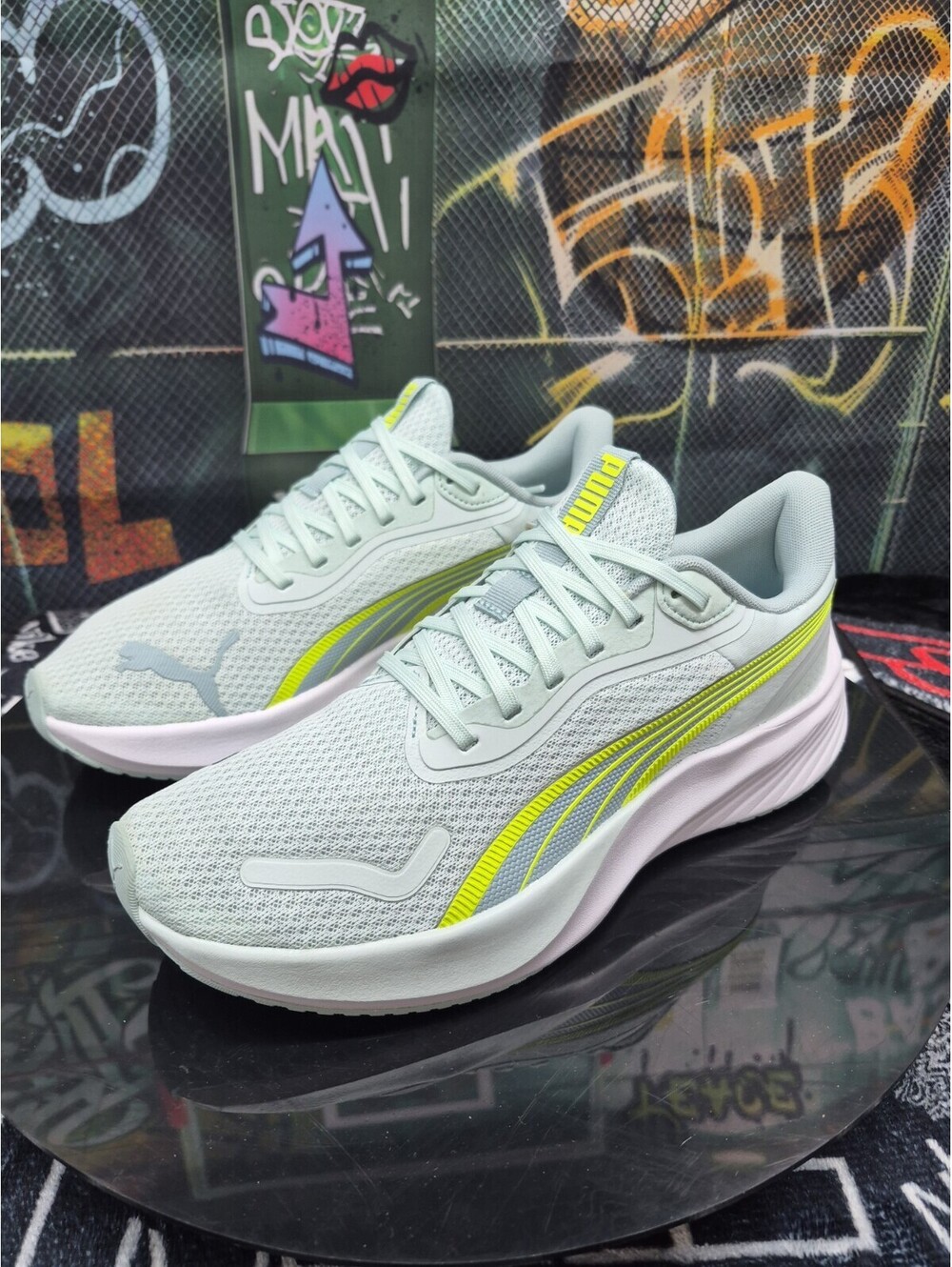 PUMA Pounce Lite Lace Up soft Green Sneakers 31223915 women's size 10W men 8.5M